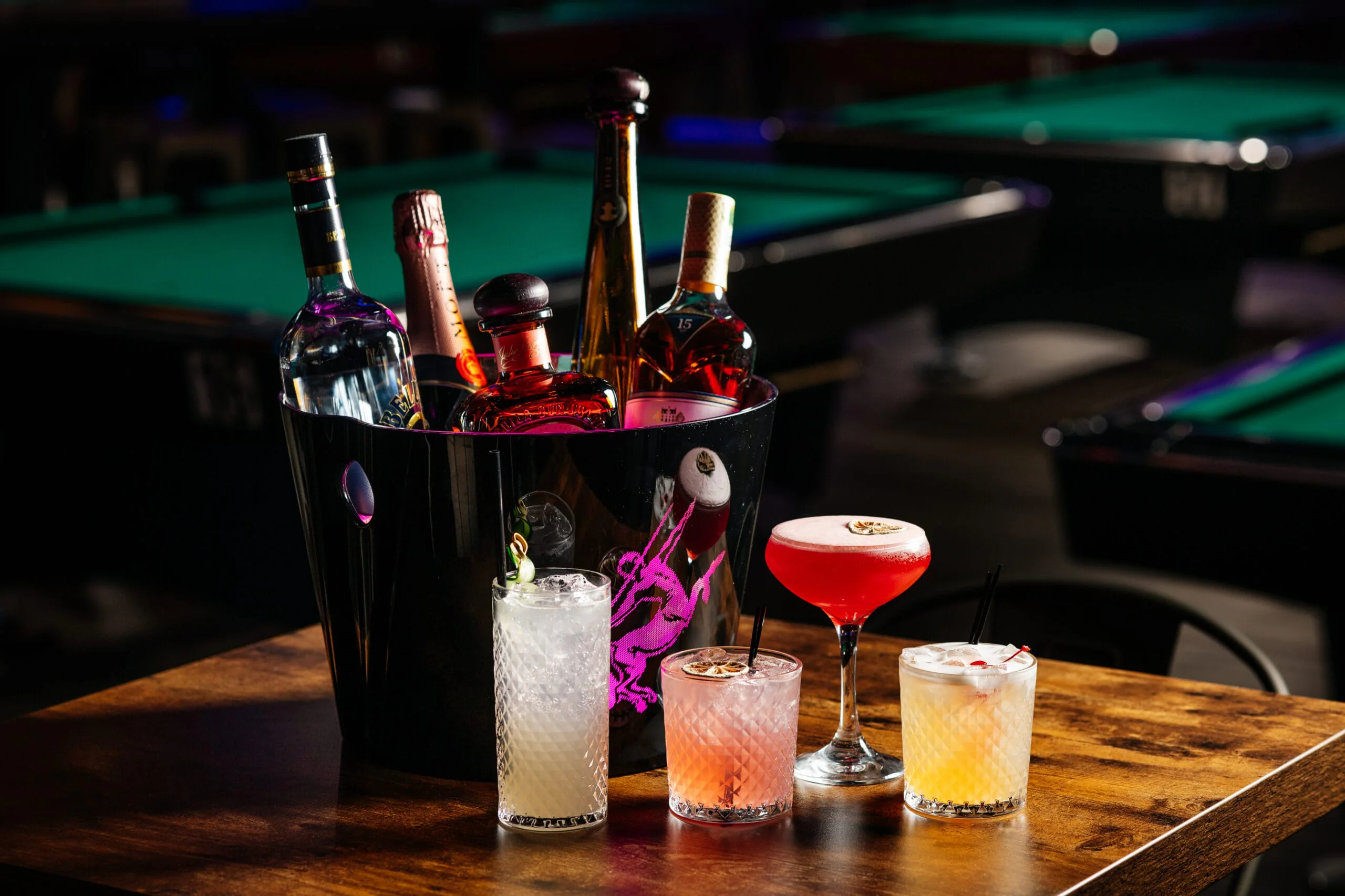 The bar at SET Lounge on McDonald Avenue